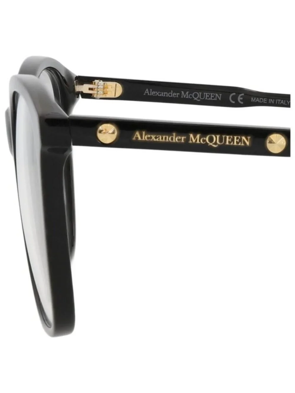 New Alexander McQueen Womens Square/Rectangle Black Black Transparent Fashion De